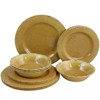 Gibson Studio California Melamine Mauna 12-Piece Dinnerware Set in Yellow Crackle Look Decal - 2 of 4