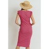 Hello Miz Women's Casual Ribbed Scoop Neck Cap Sleeve Maternity Dress - 2 of 2