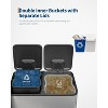 Stainless Steel Dual Trash Can with Lid, Step-on Recycling Garbage Cans with Inner Buckets, for Kitchen, Bathroom - 4 of 4