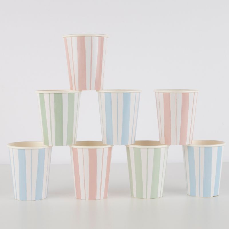 Meri Meri Ticking Stripe Cups (Pack of 8), 1 of 4