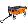 Collapsible Foldable Wagon Cart with strapping system Beach Wagon Utility Cart Utility Wagon Grocery Cart for Supports 360lbs - 4 of 4
