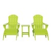 WestinTrends Malibu HDPE Outdoor Patio Folding Poly Adirondack Chairs with Ottomans and Side Table (5-Piece Conversation Set) - 3 of 4