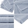 SEVOBAL Bath Towel and Washcloth Sets Luxurious Antimicrobial Cotton Tencel Blend Towel Set for Bathroom Use, Blue, 14.17"*10.24"*8.66" - 2 of 4