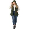 Agnes Orinda Women's Plus Size Utility Sleeveless Anorak Cargo Drawstring Fashion Vests - image 3 of 4