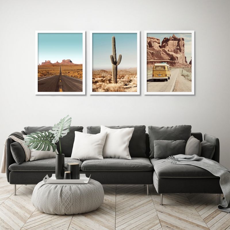 Americanflat Botanical Landscape (Set Of 3) Triptych Wall Art Desert Drives Photography By Tanya Shumkina - Set Of 3 Framed Prints, 5 of 7
