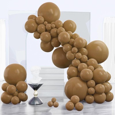 PartyWoo Balloons Brown Boho Neutral Coffee Dark 18 12 10 5 Inch 140 pcs