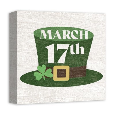 March 17th Green Top Hat Canvas Wall Art