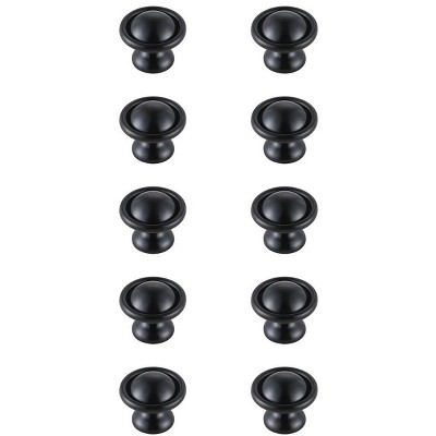Elegant Lighting Kadea 1.2Inch Diameter Matte Black Mushroom Knob Multipack (Set of 10)