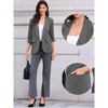 INSPIRE CHIC Women's Work Shawl Collar Ruched 3/4 Sleeves Open Front with Pockets Blazer - 2 of 4