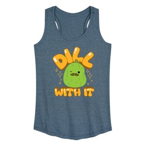 Women's - Squishmallows - Dill With It Charles Pickle Graphic Racerback Tank - 1 of 4