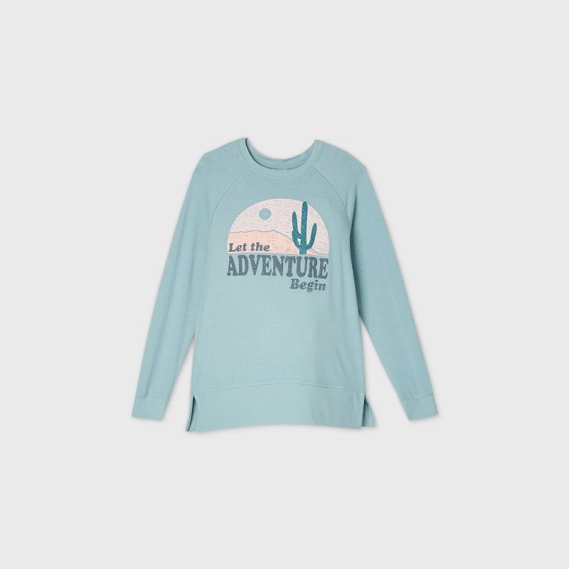 Maternity &#34;Let the Adventure Begin&#34; Graphic Sweatshirt - Isabel Maternity by Ingrid &#38; Isabel&#8482; Blue, 1 of 2