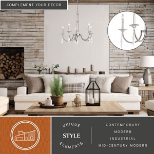 VAXCEL Hoyne 5 Light Crystal and Polished Nickel Candle Chandelier - 1 of 4