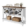 GustoWave 46.5'' Farmhouse Console Table with Sliding Barn Doors & Storage Cabinet - Entryway Table, Sofa Table for Living Room, White - 3 of 4