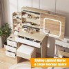 Vanity Desk with Mirror and LED Lights, Makeup Vanity Desk with Sliding Lighted Mirror, Dressing Table with 4 Drawer - 4 of 4
