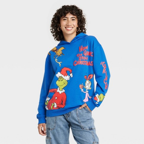 Women's The Grinch Characters Graphic Hoodie - Blue : Target