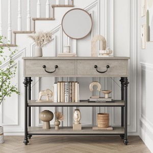 COZONY Console Table with 2 Drawers and Storage Shelves, Small Entryway Table for Hallway, Living Room, Behind Sofa - 1 of 4