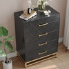 Dresser for Bedroom with 4 Drawer, Modern Dressers Chest of Drawers, with Wide Drawers and Metal Handles, Wood Dressers, Black - 4 of 4