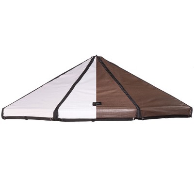 Advantek Pet 23207 5 Foot Outdoor Dog Gazebo Replacement Reversible Canopy Cover Tarp Umbrella Shade Top, Brown/White