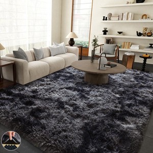 LOVEVOOK Area Rugs for Living Room Bedroom, Non-Slip Fluffy Soft Shag Rug, Carpet for Home Dorm Decor, Comes with 4 Carpet Anti Slip Stickers - 1 of 4