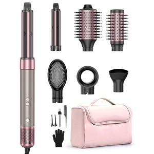 Teendow 7 in 1 Hair Dryer Brush for Fast Drying/Straightening/Curling, Mutil-Use Blow Dryer Brush,Hair Dryers for Women,Millions Negative Ion,Pink - 1 of 4