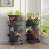 VECELO 5-Tier Vertical Garden Planter, Self Watering Stackable Planter with Wheels for Strawberries, Flowers, Vegetables, Set of 1/2 - 4 of 4