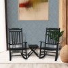 Kozyard High Back Slat Rocking Chair Set Solid Wood Outdoor Rocking Chair Porch Chairs for Indoor Outdoor - 2 of 4