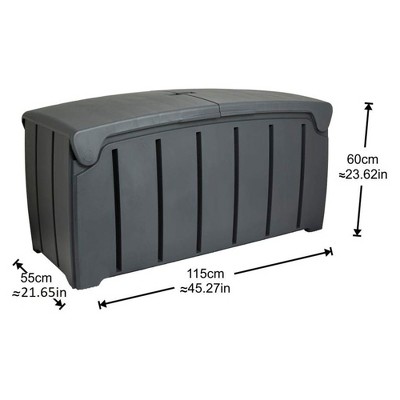 Black Plastic Lockable Outdoor Storage Box with Double Door Lid