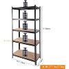 DOMETOUR Heavy Duty 5 Tier Garage Storage Shelves, 2000LBS Capacity Metal Shelving Unit, Rack Shelf Organizer for Garage Kitchen Warehouse, Black - 4 of 4