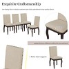 Set of 4 Upholstered Dining Chairs with Curved Wood Legs, High Back, Nailhead Trim, Cushioned Seat, Elegant Farmhouse Style-Cuddlewood - 2 of 4