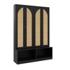 Okak Shoe Cabinet, Freestanding Shoe Organizer with 2 Shelves and 4 Doors, Shoe Storage Cabinet for Entryway, Living Room, Hallway, Black - 3 of 4
