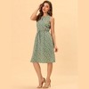 Allegra K Women's Floral Split Neck Drawstring Waist Sleeveless A-Line Summer Midi Dress - 2 of 4