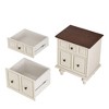 Gulches 20.47"H Vintage Nightstand - Antique White, 2 Drawers (Metal Slides) & Solid Wood Roman Column Legs, Bedside End Table - 3 of 4