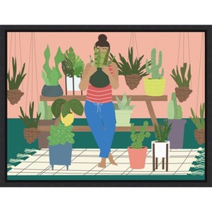 Amanti Art Plant Lady by Queenbe Monyei Canvas Wall Art Print Framed 24 x 18-in. - 1 of 4