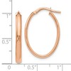 Black Bow Jewelry 3mm x 26mm (1 Inch) Polished 14k Rose Gold Oval Tube Hoop Earrings - 4 of 4