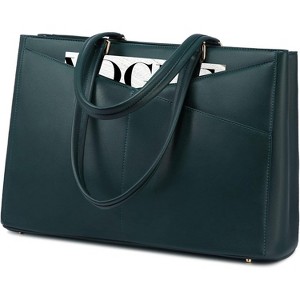 Laptop Tote Bag for Women 15.6 Inch Waterproof Leather Computer Bags Business Office Work Briefcase - 1 of 4