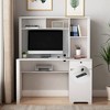 PAGED Office Desk with Hutch & Bookshelf,Armoire Desks with USB Ports and Power Outlet,Multifunctional Home Office Desk - 2 of 4