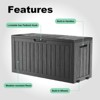 CAVINAS 75 Gallon All-Weather Storage Box,UV-Resistant Polypropylene Resin Deck Box with Wood Grain Design for Outdoor,Gardens,Patios - 3 of 4