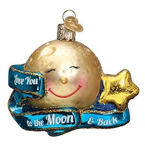Old World Christmas Blown Glass Christmas Ornament, I Love You to the Moon & Back - 1 of 4