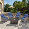 Belord 6-INCH Extra Thick Cushion Outdoor Patio Furniture Set with Swivel Glider Patio Chair Set of 4, 5 Pieces Patio Furniture Set with Firepit Table - 3 of 4