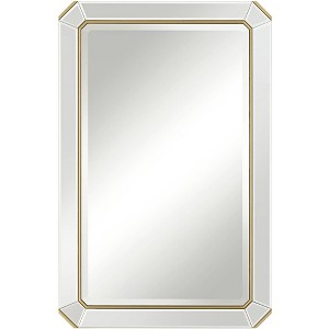 Noble Park Cassandra Rectangular Vanity Decorative Wall Mirror Modern Glam Beveled Glass Gold Wood Frame 26" Wide Bathroom Bedroom Home - 1 of 4