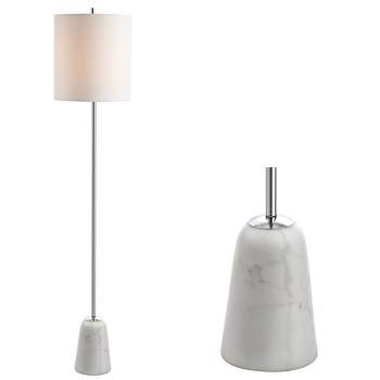 62.5" Marble/Metal Lincoln Floor Lamp (Includes LED Light Bulb) Silver - JONATHAN Y