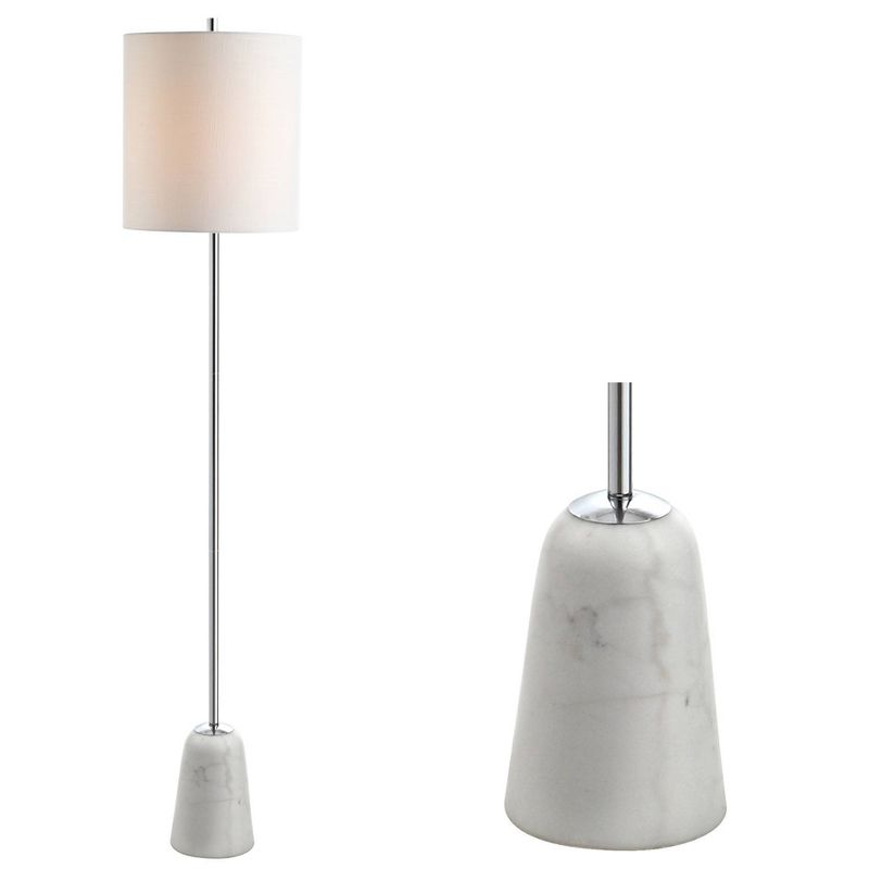 62.5&#34; Marble/Metal Lincoln Floor Lamp (Includes LED Light Bulb) Silver - JONATHAN Y, 1 of 8