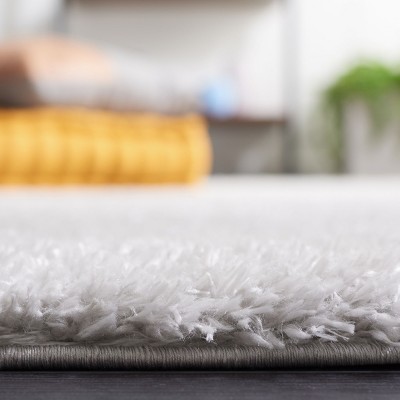 Light Grey Washable Shag Area Rug, 4' x 6'