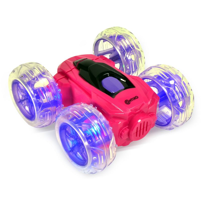 Contixo SC3 RC Flip Racer Stunt Car 2-pack Pink and Green, 4 of 12