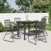 vidaXL Patio Dining Set Conversation Set with Coffee Table Black PVC Rattan - 31.5" Table Length 4 Items - 2 of 4