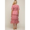 PinkBlush Pink Polka Dot Tulle Smocked Maternity Midi Dress - 3 of 4