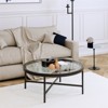 Round Metal Base Coffee Table in Black and Bronze - Henn&Hart - 2 of 4