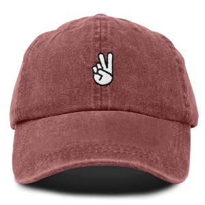 Dalix Peace Sign Embroidered V Cotton Dad Hat Baseball Cap Adjustable Mens - 1 of 4