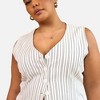 Rebdolls Women's Tillie Stripe Button Front Crop Top - 4 of 4