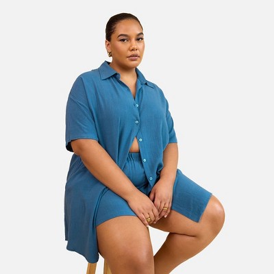 Rebdolls Women's Clio Linen Button Front Collared Blouse